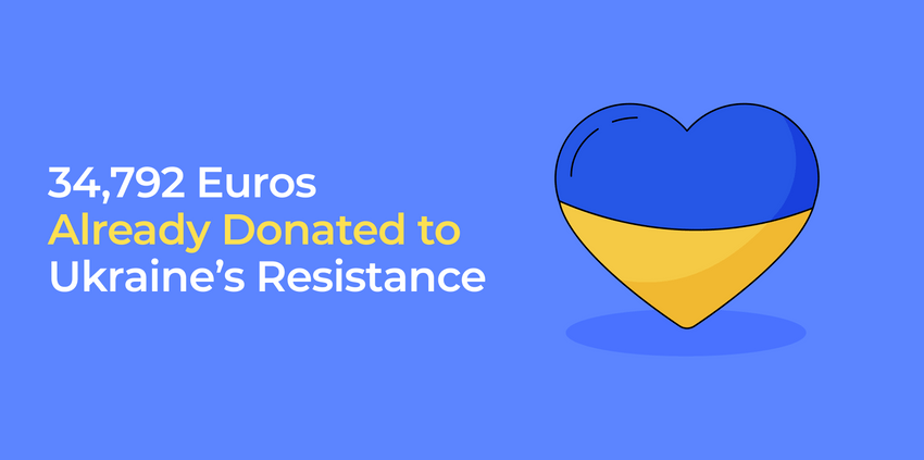 Bankera уже пожертвовала более 34 792 евро от имени своих клиентов для поддержки Украины